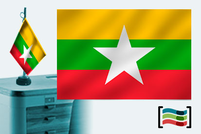Bandera de Birmania (Myanmar) sobremesa bordada