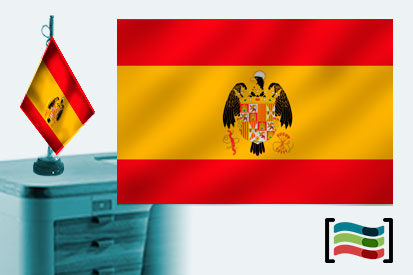 Bandera de España Escudo Reyes Católicos sobremesa bordada