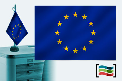 Bandera de Europa sobremesa bordada