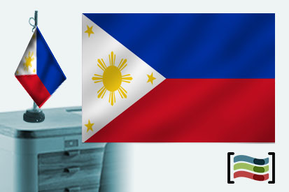 Bandera de Filipinas sobremesa bordada