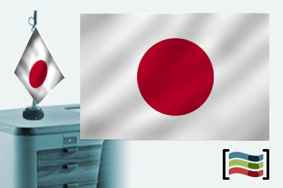 Bandera de Japón sobremesa bordada