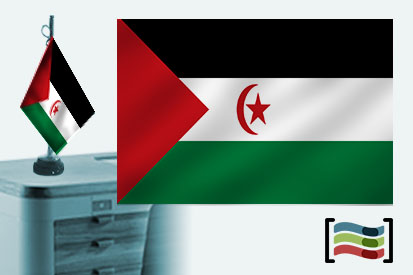 Bandera de Sahara sobremesa bordada