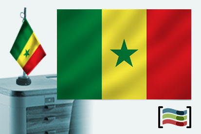 Bandera de Senegal sobremesa bordada