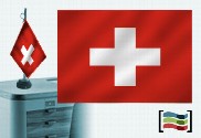 Bandera de Suiza sobremesa bordada