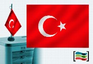 Bandera de Turquía sobremesa bordada
