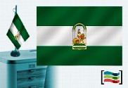 Bandera de Andalucía sobremesa bordada