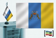 Bandera de Canarias sobremesa bordada
