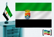 Bandera de Extremadura sobremesa bordada