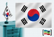 Bandera de Corea del Sur sobremesa bordada
