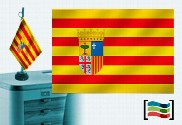 Bandera de Aragón sobremesa bordada