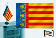 Bandera de Comunidad Valenciana sobremesa bordada