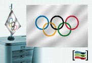 Bandera Olimpica sobremesa bordada