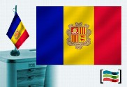 Bandera de Andorra sobremesa bordada
