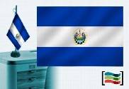 Bandera de El Salvador  sobremesa bordada