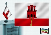 Bandera de Gibraltar sobremesa bordada