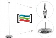 Mástil de sobremesa metal plateado