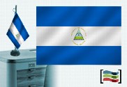 Bandera de Nicaragua sobremesa bordada