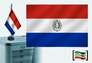 Bandera de Paraguay sobremesa bordada