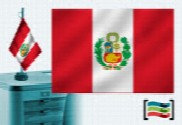Bandera de Perú sobremesa bordada