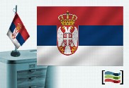 Bandera de Serbia sobremesa bordada