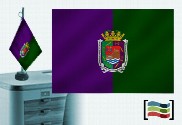 Bandera de Málaga sobremesa bordada