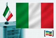 Bandera de Italia sobremesa bordada