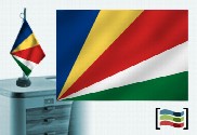 Bandera de Seychelles sobremesa bordada
