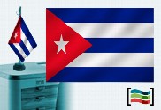Bandera de Cuba sobremesa bordada