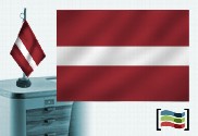 Bandera de Letonia sobremesa bordada