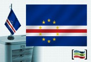 Bandera de Cabo Verde sobremesa bordada