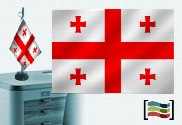 Bandera de Georgia sobremesa bordada