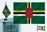 Bandera de Dominica sobremesa bordada