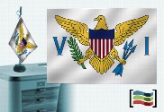 Bandera de Islas Vírgenes Americanas sobremesa bordada