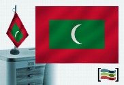Bandera de Maldivas sobremesa bordada