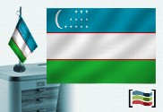 Bandera de Uzbekistán sobremesa bordada