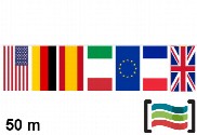 Banderines Países 50m de plástico