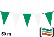 Banderines Verde y Blanco de plástico 50m