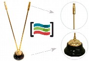 Mástil doble de sobremesa metal dorado 
