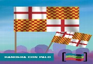 15 Banderas Tabarnia de mano con palo de Tela