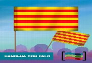 15 Banderas Cataluña de mano con palo de Tela