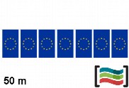 Banderines Unión Europea 50m de plástico