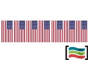 Banderines  Estados Unidos 50m de plástico