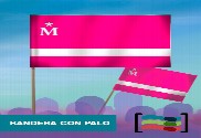 15 Banderas Moderdonia de mano con palo Tela