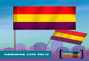 15 Banderas Republicanas de mano con palo de Tela