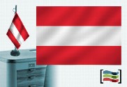 Bandera de Austria sobremesa bordada