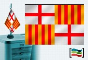 Bandera de Barcelona sobremesa bordada