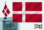 Bandera de Dinamarca sobremesa bordada