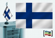 Bandera de Finlandia sobremesa bordada