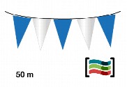 Banderines Azul y Blanco de plástico 50m