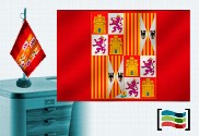Bandera de Pendón heráldico Reyes Católicos sobremesa bordada